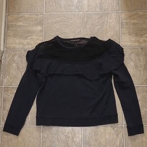 Almost Famous Black Ruffle Long Sleeve Top